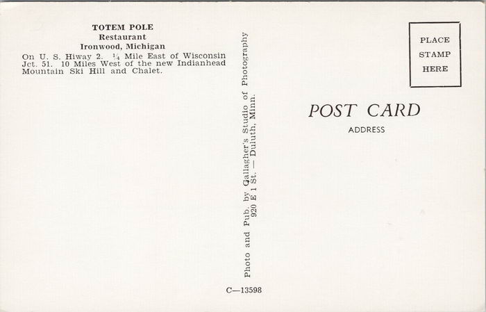 Totem Pole Restaurant - Old Postcard